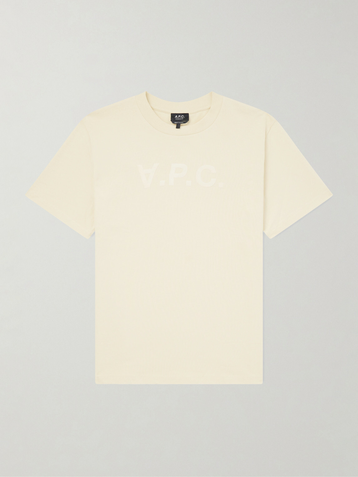 A.P.C. - Standard Grand VPC Logo-Flocked Organic Cotton-Jersey T-Shirt - Yellow