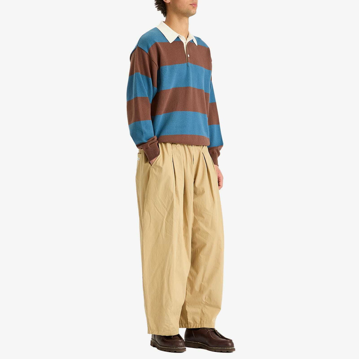 Anglan Men's Essential Easy Balloon Trousers in Beige 