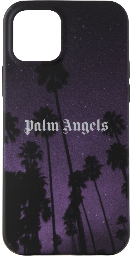 Photo: Palm Angels Black & Purple Stars & Palms iPhone 12/12 Pro Case