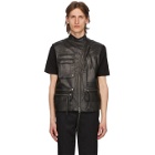 Haider Ackermann Black Leather Waistcoat Vest
