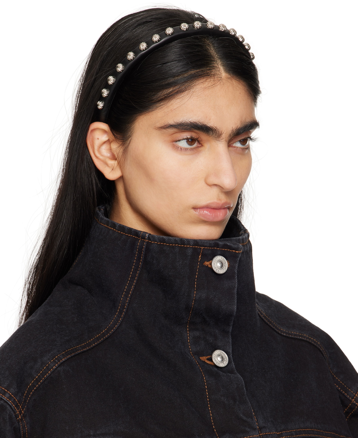 Toga Pulla Black 3 Faux-Leather Headband Toga Pulla