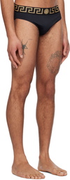 Versace Underwear Black Greca Border Swim Briefs