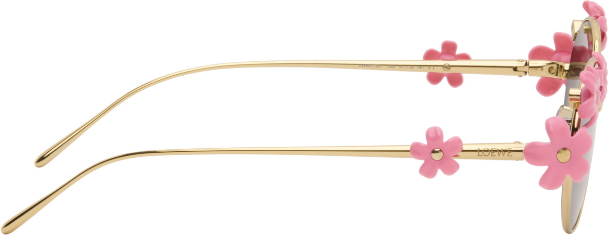 LOEWE Gold & Pink Paula's Ibiza Daisy Field Sunglasses