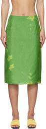 AO Yes Green Layered Print Midi Skirt