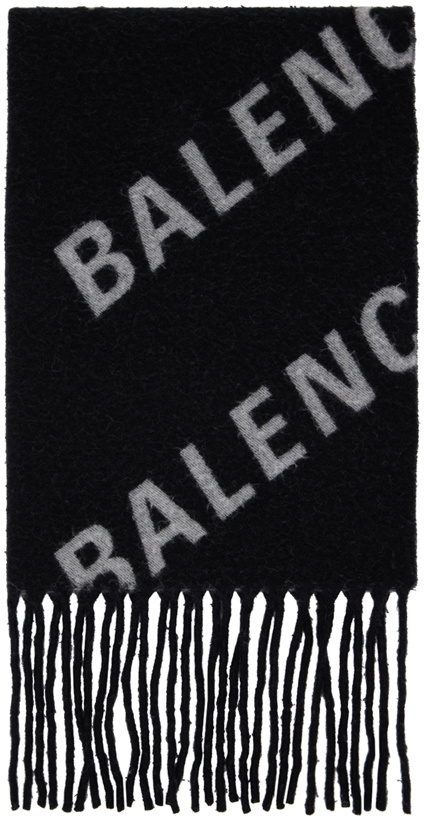 Photo: Balenciaga Black Allover Blanket Scarf