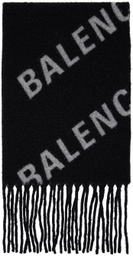 Balenciaga Black Allover Blanket Scarf