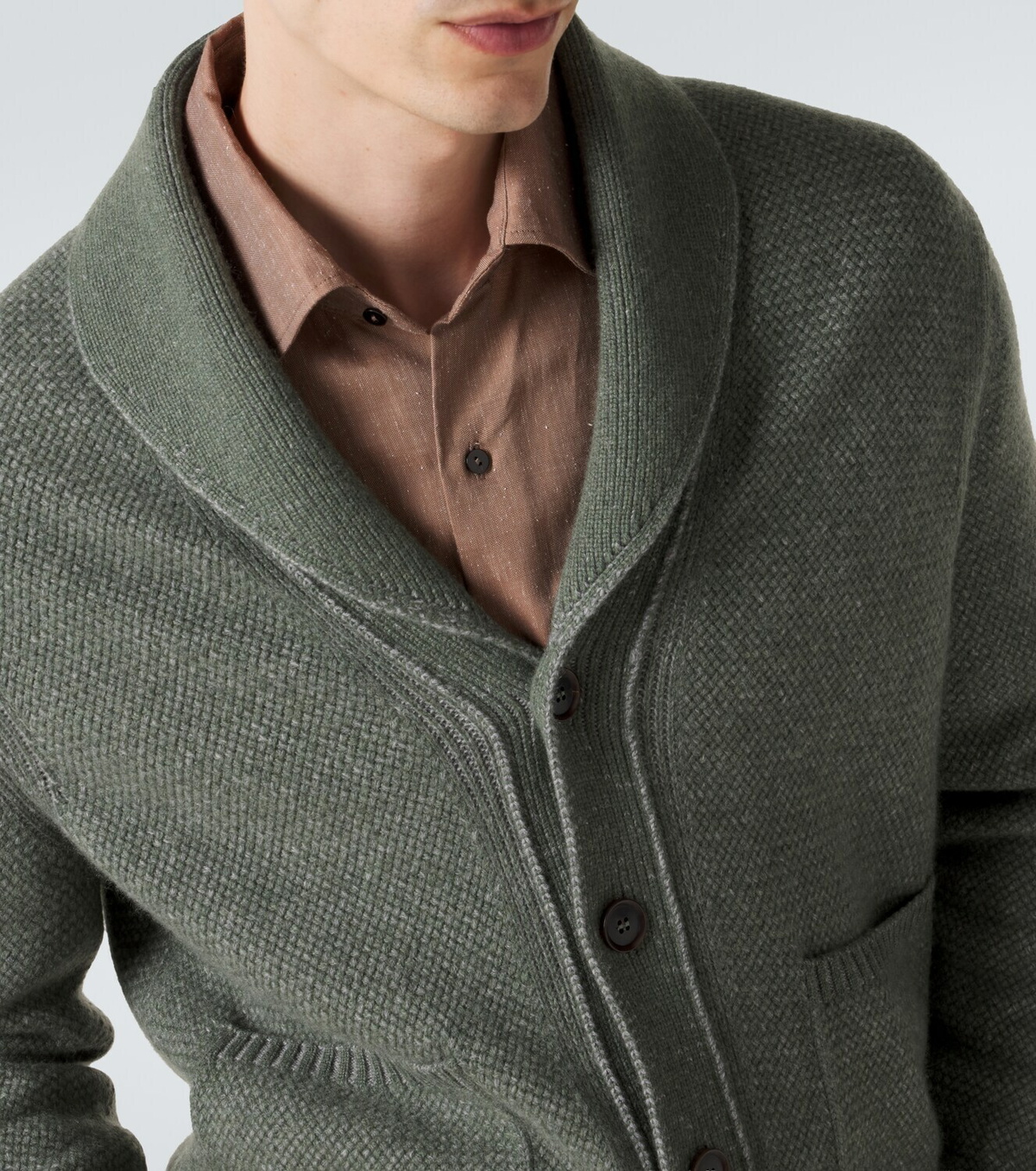 Zegna Waffle-knit cashmere and wool cardigan