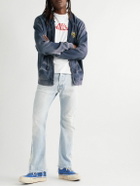 Gallery Dept. - Logo-Print Tie-Dyed Cotton-Jersey Zip-Up Hoodie - Blue