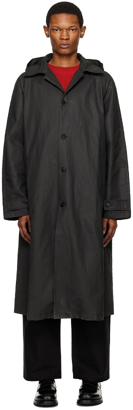 Photo: Cordera Black Hooded Trench Coat