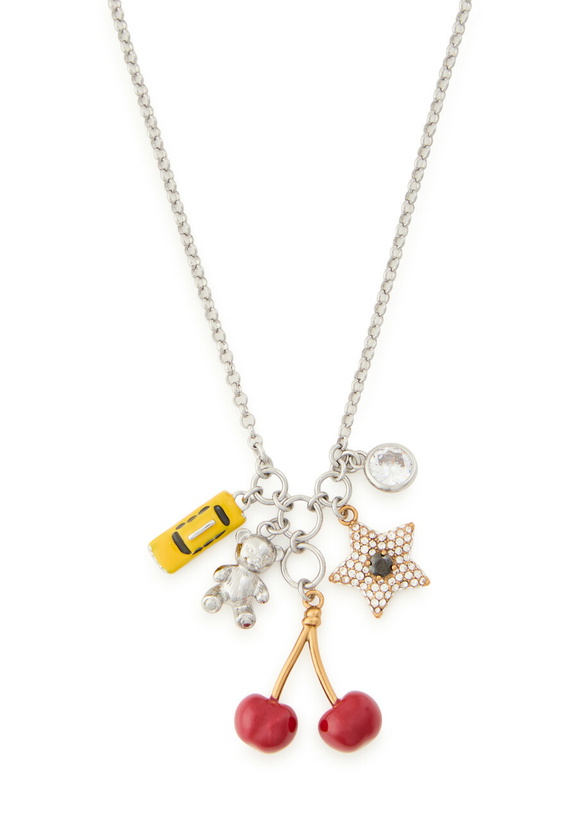 Photo: Marc Jacobs The Trinket Charm Cluster Plated Brass Necklace - Silver - One Size