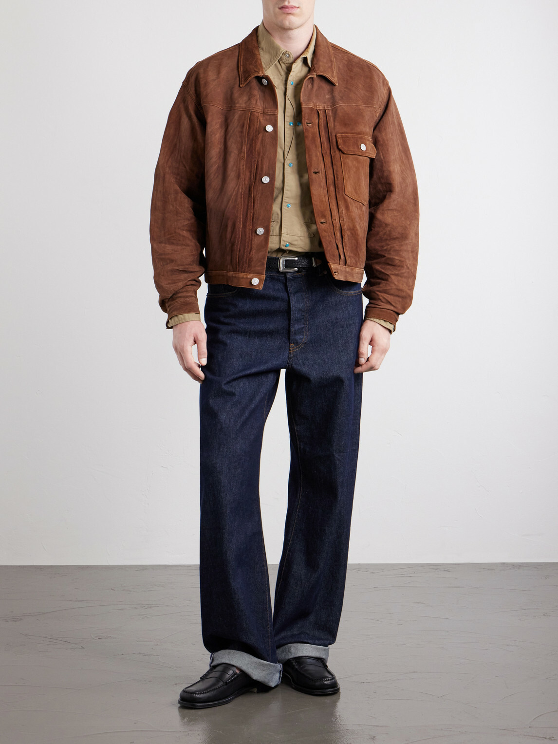 KAPITAL - Thunderbird Panelled Cotton-Twill Shirt - Neutrals
