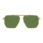 Bottega Veneta Gold Navigator Sunglasses