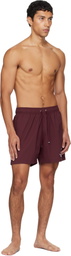AMIRI Burgundy 'Club Amiri' Swim Shorts