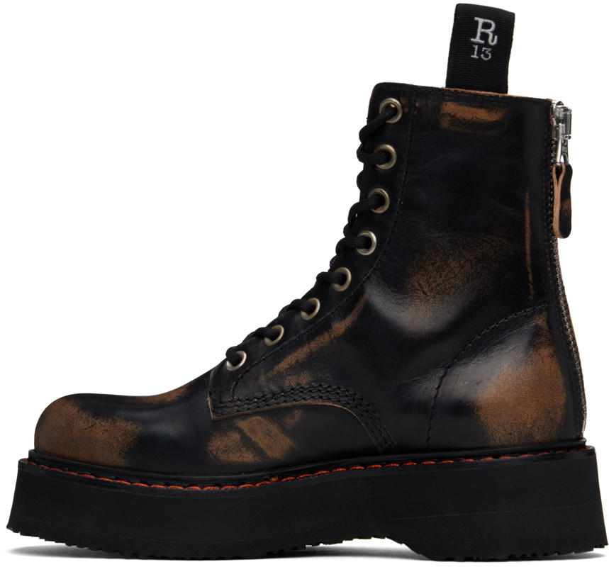 R13 Black Single Stack Boots