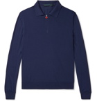 Kiton - Wool Half-Zip Sweater - Blue