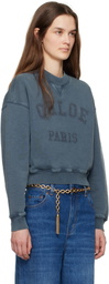Chloé Blue Short Logo Sweatshirt