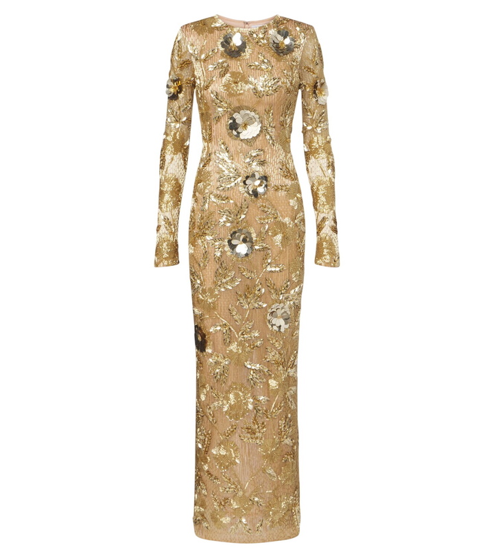 Photo: Rachel Gilbert Pierre embellished floral-appliqué gown