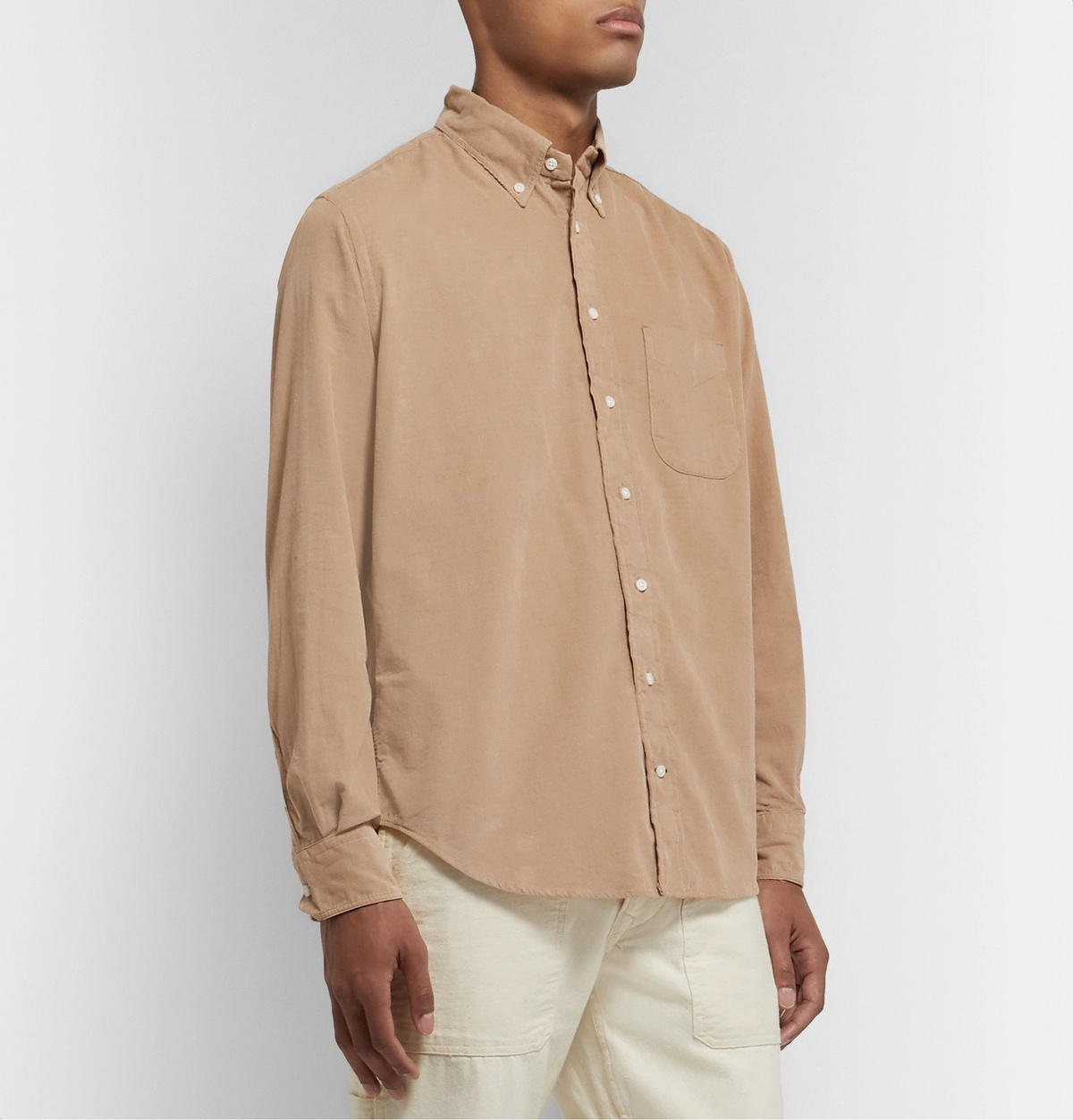 Gitman Vintage - Button-Down Collar Cotton-Corduroy Shirt - Neutrals