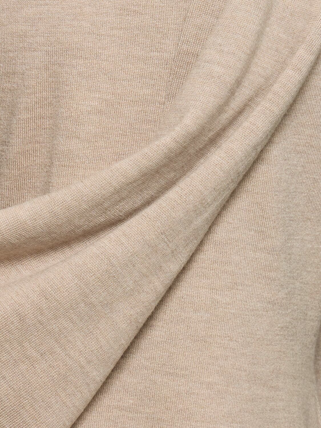 MAGDA BUTRYM - Wool Blend Knit Draped Scarf Top Magda Butrym