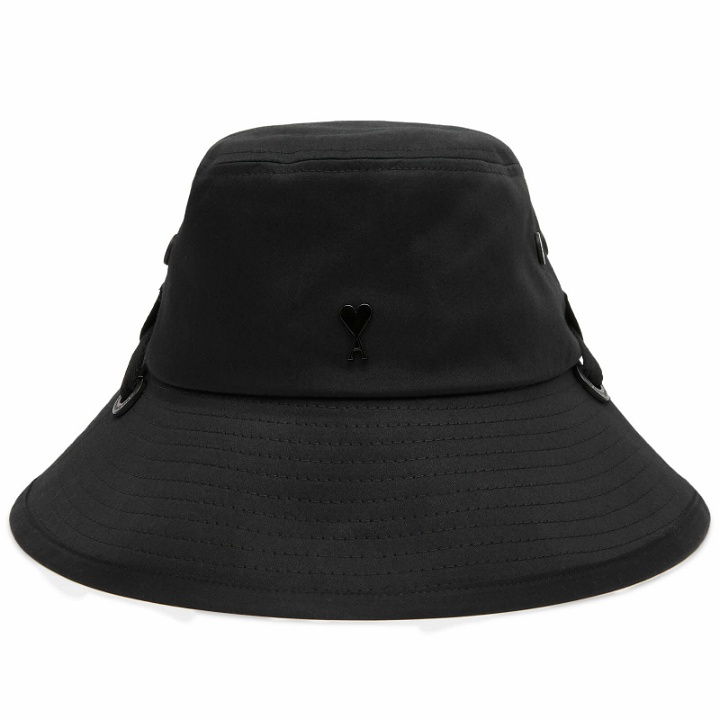 Photo: AMI Paris Men's Tonal Heart Bucket Hat in Black
