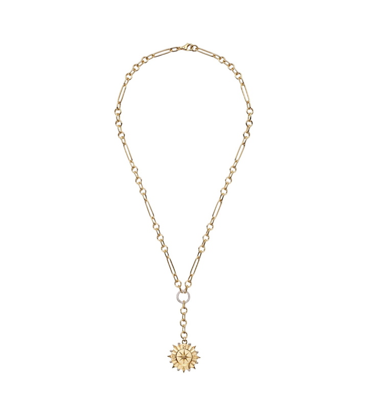 Photo: FoundRae Internal Compass Small 18kt gold pendant necklace with diamonds