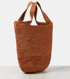 Loewe Slit Mini raffia tote bag