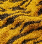 SAINT LAURENT - Slim-Fit Tiger-Intarsia Wool-Blend Sweater - Yellow
