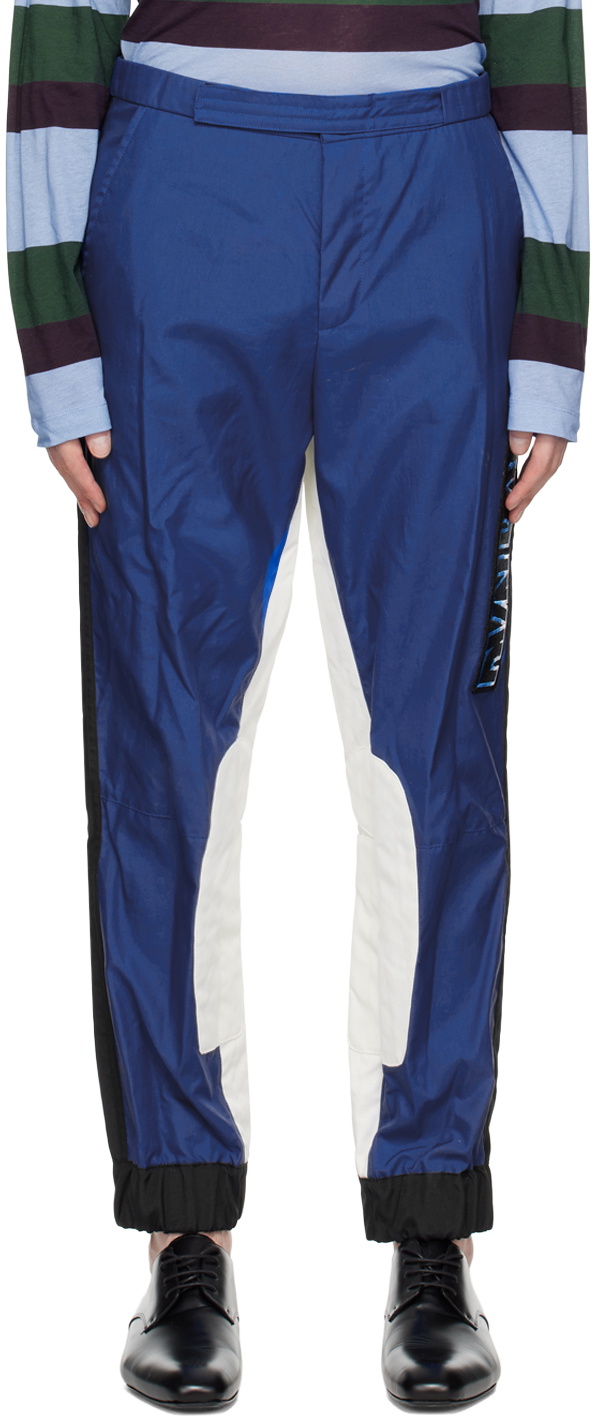 Dries Van Noten Blue & White Racing Trousers