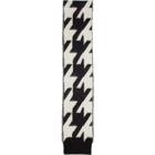 Alexander McQueen Black and White Dogtooth Mohair Jacquard Scarf