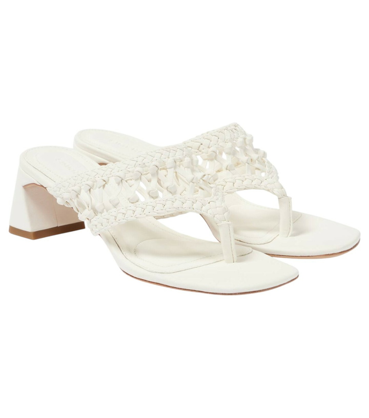 Photo: Simkhai Alia woven leather platform thong sandals