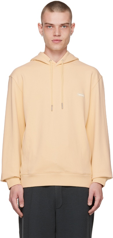 Photo: Solid Homme Yellow Embroidered Hoodie