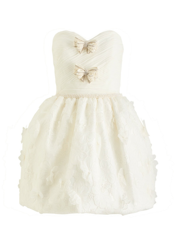 Photo: Self-portrait Embellished Organza Mini Dress White