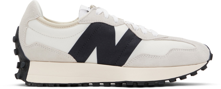 Photo: New Balance Off-White & Black 327 Sneakers