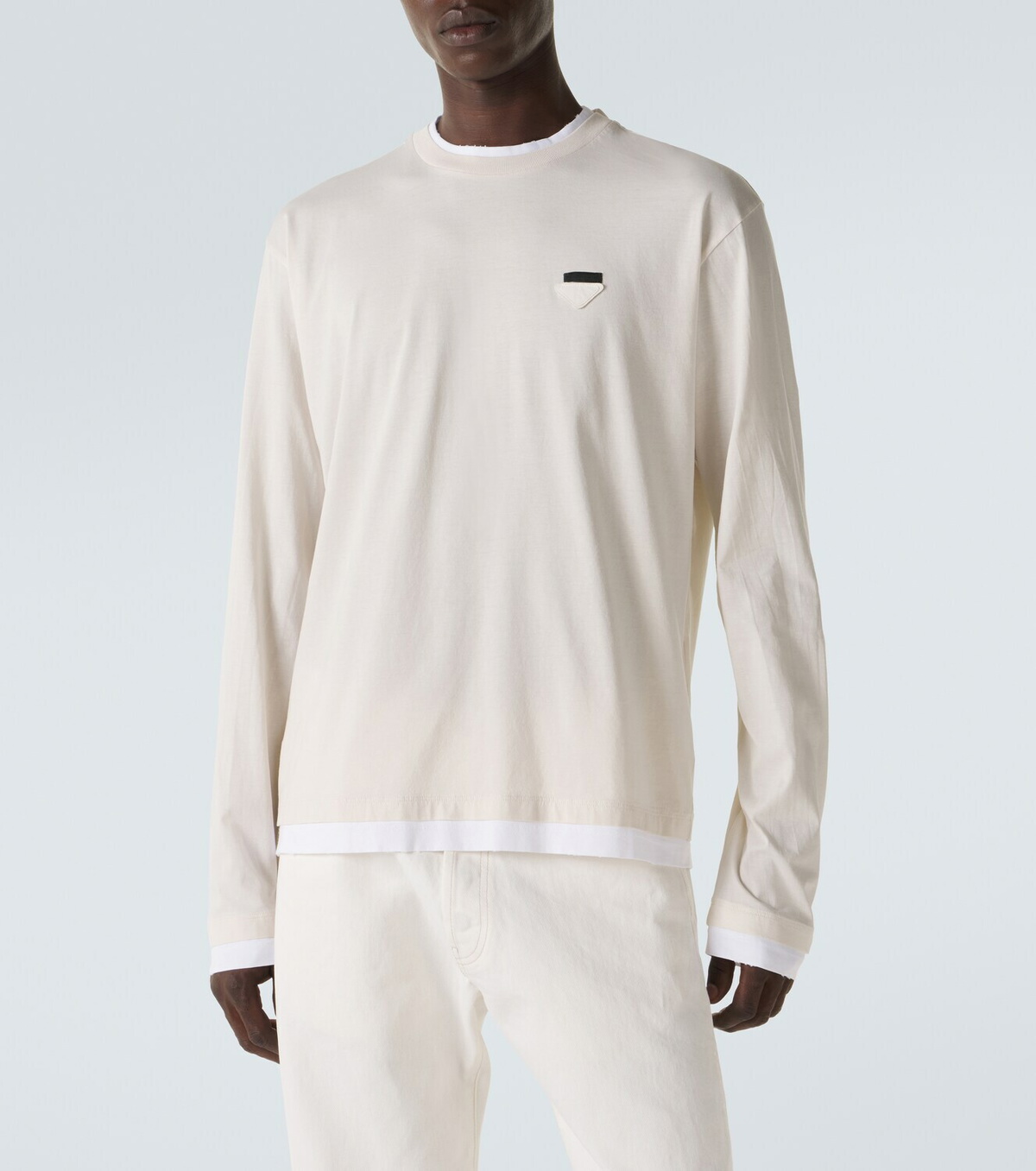 Prada Layered cotton jersey T-shirt