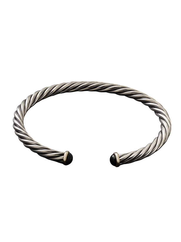 Photo: David Yurman - Cable Sterling Silver, 14-Karat Gold and Onyx Cuff - Silver