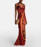 Pucci Soleil open-back satin maxi dress
