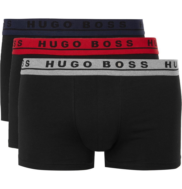 Photo: Hugo Boss - Three-Pack Stretch-Cotton Boxer Briefs - Men - Black