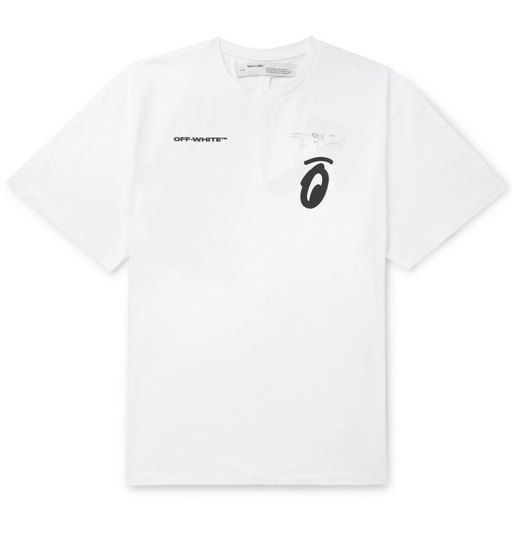 Photo: Off-White - Oversized Printed Cotton-Jersey T-Shirt - White