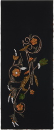 Dries Van Noten Black Embroidered Scarf