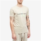 Calvin Klein Men's Seasonal Monologo T-Shirt in Plaza Taupe/Acid Light