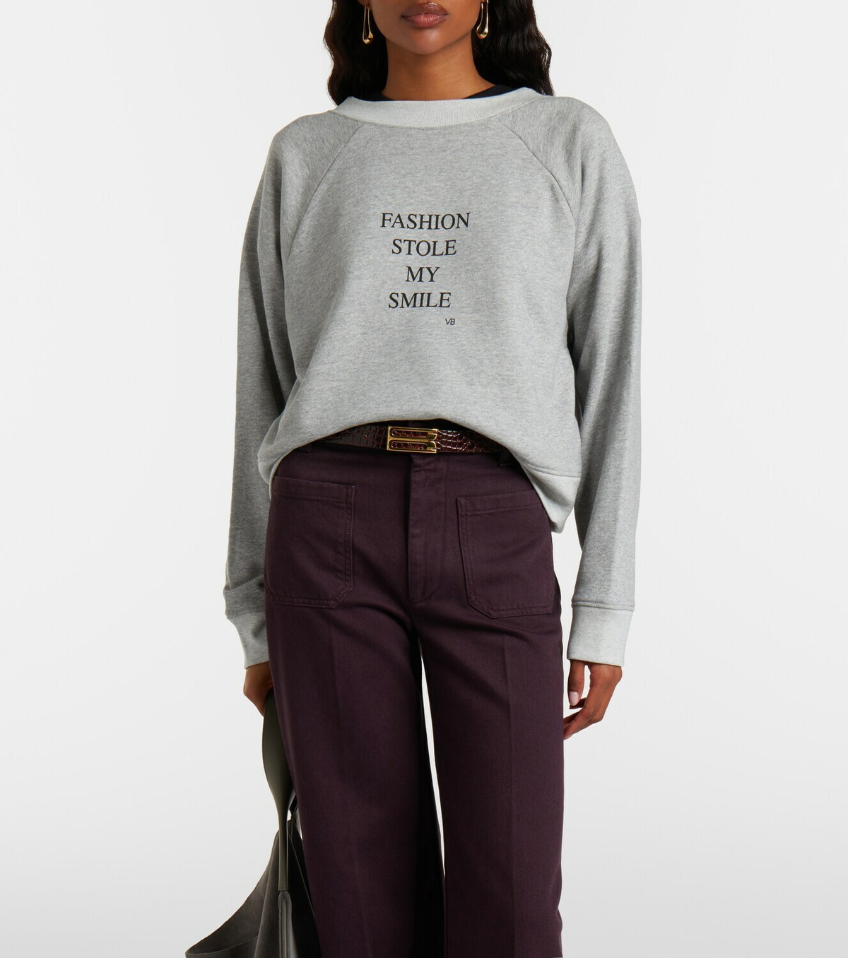 Victoria Beckham Printed cotton-blend jersey sweatshirt