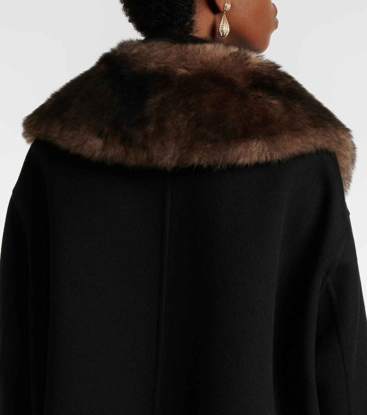 Valentino Shearling-trimmed wool and cashmere peacoat
