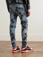 AMIRI - Chemist Skinny-Fit Leather-Appliquéd Distressed Jeans - Blue