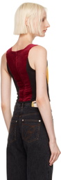 Pushbutton Black & Yellow Crying Girl Heart Neck Sleeveless Top