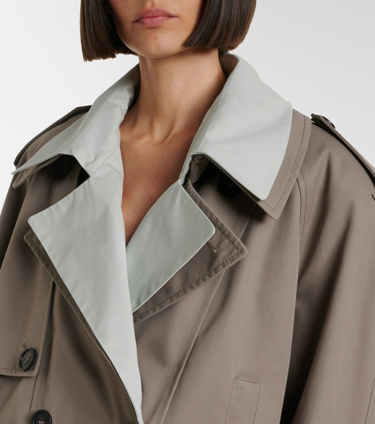 The Attico Cropped gabardine trench coat