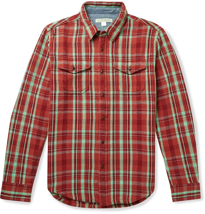 Photo: Outerknown - Blanket Checked Organic Cotton-Twill Shirt - Red