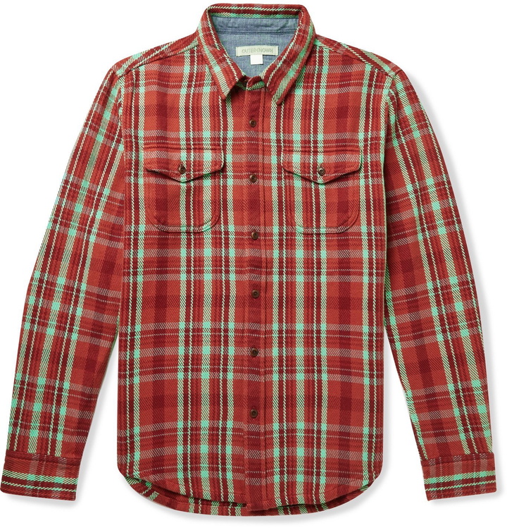 Photo: Outerknown - Blanket Checked Organic Cotton-Twill Shirt - Red