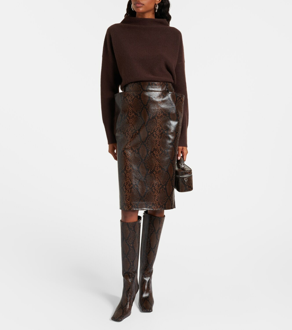 Stella McCartney Eve snake-effect knee-high boots