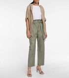 Brunello Cucinelli - High-rise cotton and ramie pants