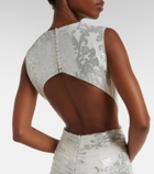 Costarellos Amalia floral silk georgette gown